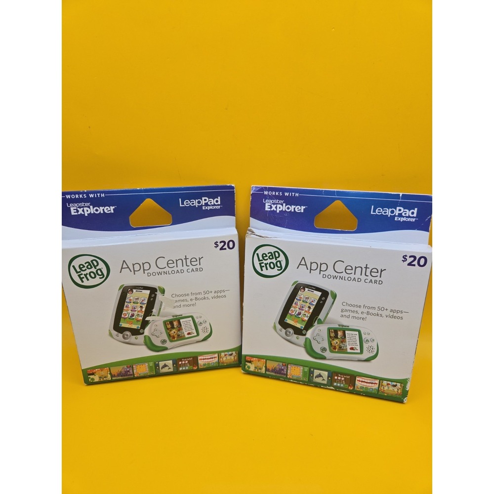 Set Of 2 Leap Frog App Center $20 Download Card Each New in BOX
